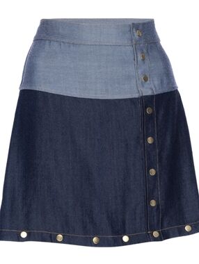 NWT LAHIVE Gia Multi-Length Denim Skirt Size XS